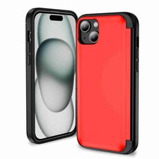 Per iPhone 15 Plus Custodia per telefono con supporto a vibrazione 3 in 1 (rossa)