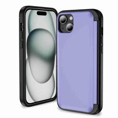 Per iPhone 15 Plus Custodia per telefono con supporto a vibrazione 3 in 1 (viola chiaro)