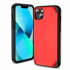 Per iPhone 14/13 Custodia per telefono con supporto a vibrazione 3 in 1 (rossa)