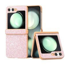 Per Samsung Galaxy Z Flip6 Custodia per telefono antiurto con vernice glitterata in polvere di diamante (rosa)