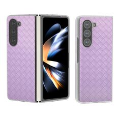 Custodia per telefono in PU con struttura traslucida satinata per Samsung Galaxy Z Fold6 5G (viola)