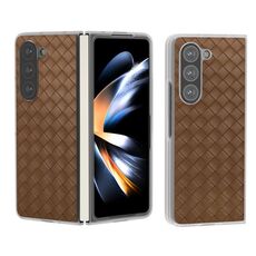 Custodia per telefono in PU con struttura traslucida satinata per Samsung Galaxy Z Fold6 5G (marrone)