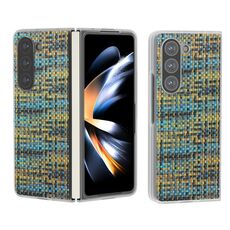 Per Samsung Galaxy Z Fold6 5G Custodia per telefono in PU con struttura colorata rombica satinata e traslucida (Oro)
