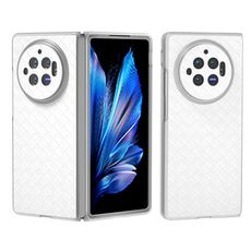 Custodia per telefono in PU con struttura traslucida satinata per vivo X Fold3 (bianca)