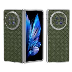 Custodia per telefono in PU con struttura traslucida satinata per vivo X Fold3 (verde)