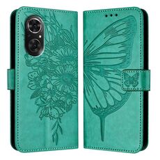 Custodia per telefono in pelle con farfalla goffrata per Honor 50 SE / Huawei Nova 9 SE (verde)
