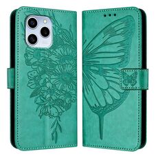 Custodia per telefono in pelle farfalla goffrata per Honor 60 SE (verde)