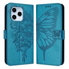 Custodia per telefono in pelle farfalla goffrata per Honor 60 SE (blu)