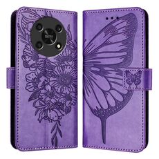 Custodia per telefono in pelle farfalla goffrata per Honor X30 5G/X9 4G/X9 5G (viola)