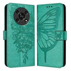 Custodia per telefono in pelle con farfalla goffrata per Honor X30 5G/X9 4G/X9 5G (verde)