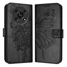 Custodia per telefono in pelle farfalla goffrata per Honor X30 5G/X9 4G/X9 5G (nera)