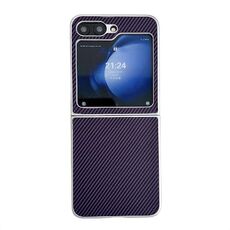 Per Samsung Galaxy Z Flip6 Custodia per telefono antiurto ultrasottile in fibra di carbonio Kevlar (viola)