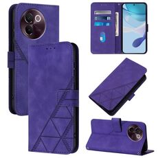 Per vivo V30e 5G Global Crossbody 3D Custodia in pelle con vibrazione in rilievo (viola)