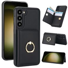 Per Samsung Galaxy S22+ 5G Custodia per cellulare con supporto per anello antifurto RFID (nero)