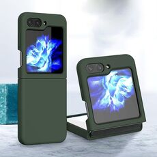 Custodia per telefono pieghevole in silicone per Samsung Galaxy Z Flip6 (verde scuro)
