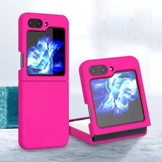 Custodia per telefono pieghevole in silicone per Samsung Galaxy Z Flip6 (rosa rosa)