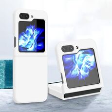 Custodia per telefono pieghevole in silicone per Samsung Galaxy Z Flip6 (bianca)