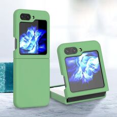 Custodia pieghevole per telefono Samsung Galaxy Z Flip6 in silicone Skin Feel (verde matcha)