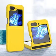 Custodia pieghevole in silicone per Samsung Galaxy Z Flip6 (giallo limone)