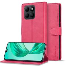 Custodia per telefono in pelle con texture di vitello per Honor X8b LC.IMEEKE (rossa)