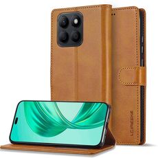 Per Honor X8b LC.IMEEKE Custodia per telefono in pelle con texture di vitello (marrone)