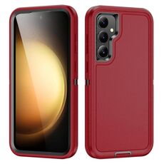 Per Samsung Galaxy S23 FE 5G Life Custodia rigida impermeabile per telefono (rosso + nero)