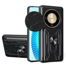 Per Honor X9b Custodia scorrevole Camshield TPU + PC con slot per schede (Nero)