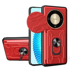 Per Honor X9b Custodia scorrevole Camshield TPU + PC con slot per schede (rossa)