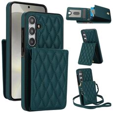Custodia per telefono RFID con tracolla rombica per Samsung Galaxy S24 5G YM015 (verde)