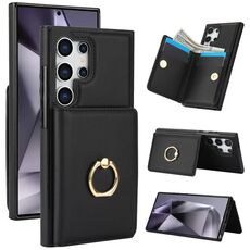 Per Samsung Galaxy S24 Ultra 5G Custodia per telefono con supporto per anello antifurto RFID (nero)