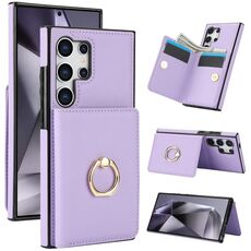 Per Samsung Galaxy S24 Ultra 5G RFID Custodia per telefono con anello antifurto per carte (viola)