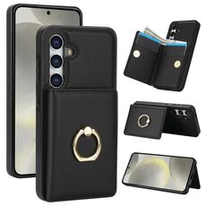 Per Samsung Galaxy S24 5G Custodia per telefono con supporto per anello antifurto RFID (nero)