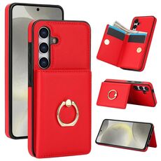 Per Samsung Galaxy S24 5G Custodia per telefono con porta carte antifurto RFID (rosso)