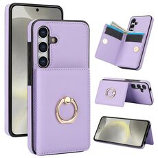 Per Samsung Galaxy S24 5G Custodia per telefono con supporto per anello antifurto RFID (viola)