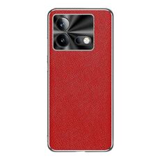 Custodia per telefono in pelle PU con texture incrociata argento bordo vivo iQOO Neo8 (rosso)