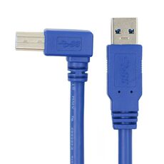 Cavo connettore USB 3.0 A maschio a B maschio a 90 gradi per stampante/disco rigido, lunghezza: 1 m (blu)