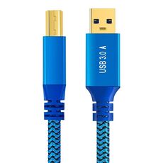 Cavo connettore USB 3.0 da A maschio a B maschio per stampante/disco rigido, lunghezza: 0,3 m (blu)
