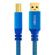Cavo connettore USB 3.0 da A maschio a B maschio per stampante/disco rigido, lunghezza: 1 m (blu)