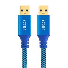 Cavo connettore USB 3.0 maschio-maschio per stampante/disco rigido, lunghezza: 0,3 m (blu)
