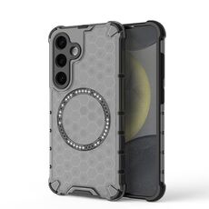 Custodia antiurto per telefono con anello magnetico a nido d'ape per Samsung Galaxy S24 5G (nero)