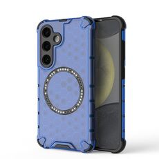 Custodia per telefono antiurto con anello magnetico a nido d'ape per Samsung Galaxy S24 5G (blu)