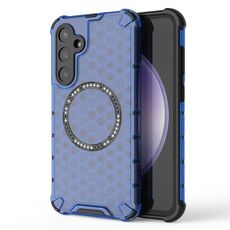Custodia per telefono antiurto con anello magnetico a nido d'ape per Samsung Galaxy S23 FE 5G (blu)