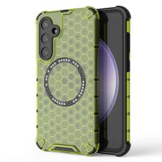 Custodia per telefono antiurto con anello magnetico a nido d'ape per Samsung Galaxy S23 FE 5G (verde)