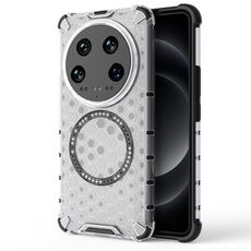 Per Xiaomi 14 Custodia per telefono antiurto con anello magnetico a nido d'ape Ultra (bianco)