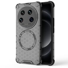 Per Xiaomi 14 Custodia per telefono antiurto con anello magnetico a nido d'ape Ultra (nero)