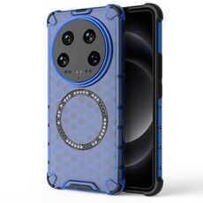 Per Xiaomi 14 Ultra Custodia per telefono antiurto con anello magnetico a nido d'ape (blu)
