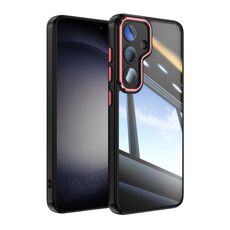 Per Samsung Galaxy S24 5G Custodia per telefono antiurto con armatura ibrida in acrilico TPU (nero rosso)