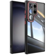 Per Samsung Galaxy S24 Ultra 5G Custodia per telefono antiurto con armatura in TPU ibrida acrilica (Nero Rosso)