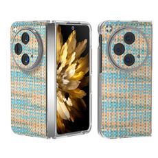 Per OPPO Find N3 Custodia per telefono in PU con cornice traslucida smerigliata colorata con texture rombica (blu)