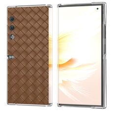 Custodia per telefono in PU con struttura trasparente e trama intrecciata per Honor V (marrone)
